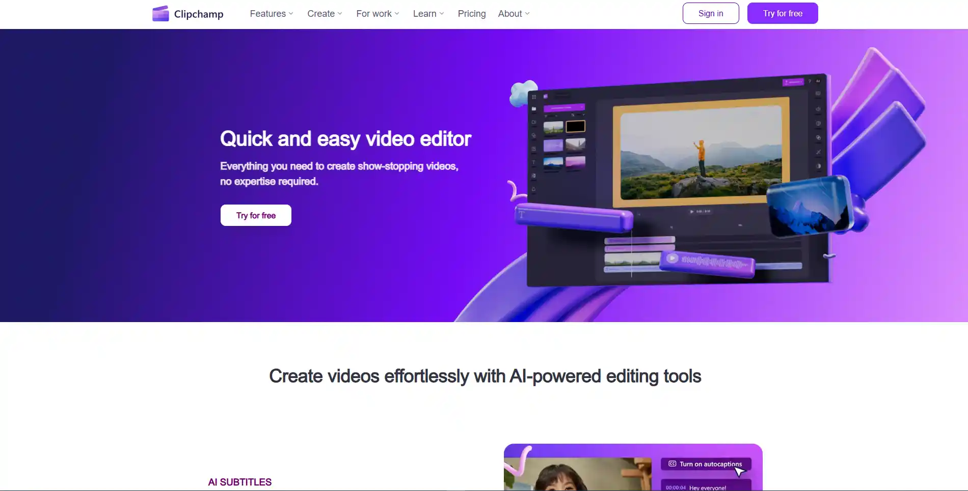 Clipchamp - AI Video Generator